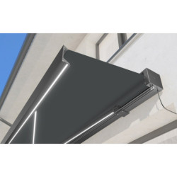 Store banne motorisé 400x350cm LEDY anthracite toile polyester anthracite - X-METAL