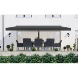 Store banne motorisé 400x350cm LEDY anthracite toile polyester anthracite - X-METAL