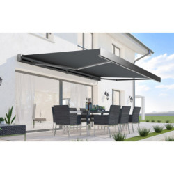 Store banne motorisé 500x300cm LEDY anthracite toile polyester anthracite - X-METAL