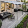 Pergola adossée ajustable - toit de terrasse en alu 400x495cm - X-METAL