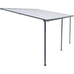 Pergola adossée ajustable - toit de terrasse en alu 400x495cm - X-METAL