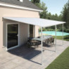 Pergola adossée ajustable - toit de terrasse en alu laqué blanc 400x495cm X-METAL