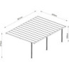 Pergola adossée ajustable - toit de terrasse en alu blanc 400x801cm - X-METAL