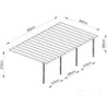 Pergola adossée ajustable en aluminium blanc - profondeur 400cm x longueur 985cm - X-METAL