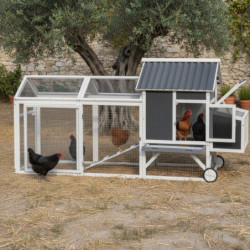 Poulailler en bois FSC thermo-traité 224x81x107cm avec toit PVC pour 4 à 6 poules – Shelty Pet