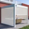 Pergola bioclimatique adossée en alu blanc 3x3m - store latéral en option - Ombrea VS