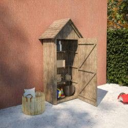 Armoire de jardin H193cm en bois traité Wissant - Cerland