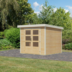 Abri de jardin en bois brut 19mm - acier blanc - 5,09m² Jupiter 3A – Karibu