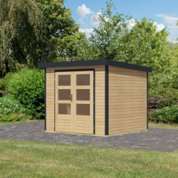 Abri de jardin en bois brut 19mm - acier anthracite - 5,09m² Jupiter 3A – Karibu