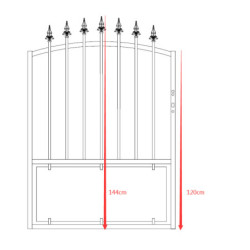 Portillon semi-ajouré en fer 100x144cm AURORE - X-METAL