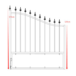 Portail battant semi-ajouré en fer 350x173cm AURORE - X-METAL