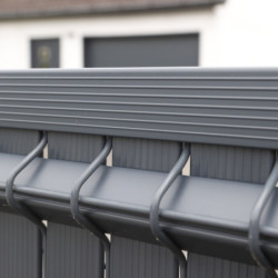 Kit lamelles occultantes PVC pour panneau de clôture rigide - coloris gris anthracite - NATURE