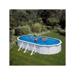 Piscine hors sol Fidji ovale en acier blanc 744x399cm – Gré
