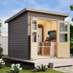Abri de jardin en bois 4,5m² - gris naturel - Merseburg 4 - Karibu