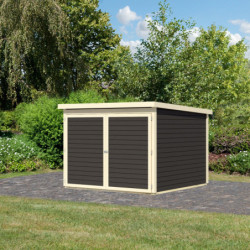 Abri à vélos en bois gris terre 4,6m² - pour 4 vélos - Karibu