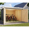 Abri à vélos en bois gris terre 4,6m² - pour 4 vélos - Karibu