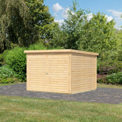 Abri à vélos en bois brut 4,6m² - pour 4 vélos - Karibu