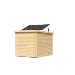 Abri à vélos en bois brut 3,4m² avec kit solaire - pour 3 vélos - Karibu