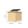 Abri à vélos en bois brut 3,4m² avec kit solaire - pour 3 vélos - Karibu
