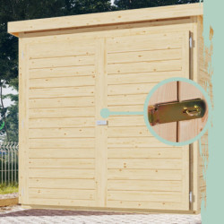 Abri à vélos en bois brut 3,4m² avec kit solaire - pour 3 vélos - Karibu