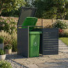 Abri cache-poubelle en acier galvanisé anthracite pour container 240L - X-METAL