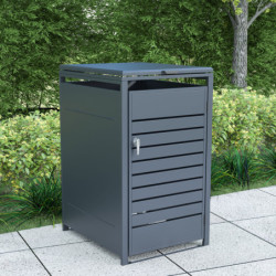 Abri cache-poubelle en acier galvanisé anthracite pour container 240L - X-METAL