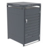 Abri cache-poubelle en acier galvanisé anthracite pour container 240L - X-METAL