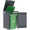 Abri cache-poubelle en acier galvanisé anthracite pour container 240L - X-METAL