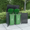 Abri cache-poubelle en acier galvanisé anthracite pour 2 containers 240L - X-METAL