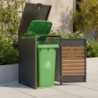 Abri cache-poubelle en acier galvanisé aspect bois pour container 240L - X-METAL