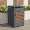 Abri cache-poubelle en acier galvanisé aspect bois pour container 240L - X-METAL