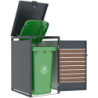 Abri cache-poubelle en acier galvanisé aspect bois pour container 240L - X-METAL