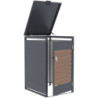 Abri cache-poubelle en acier galvanisé aspect bois pour container 240L - X-METAL