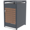 Abri cache-poubelle en acier galvanisé aspect bois pour container 240L - X-METAL