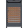 Abri cache-poubelle en acier galvanisé aspect bois pour container 240L - X-METAL