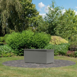 Coffre de rangement 1,67m² en métal gris avec plancher Himalia 2 - Karibu