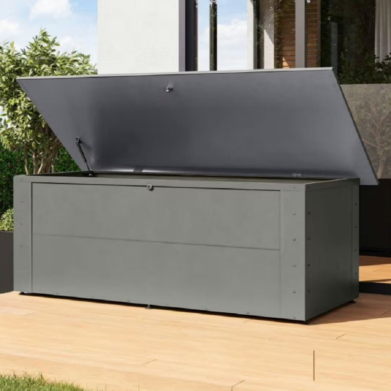 Coffre de rangement 1,90m² en métal gris avec plancher Himalia 3 - Karibu