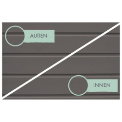 Cache poubelle en bois gris terre - 2x240L - bac à plantes intégré de 110L - Karibu