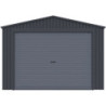 Garage métal anthracite 15,14m² porte enroulable anthracite + kit d'ancrage X-METAL