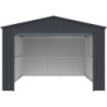 Garage métal anthracite 15,14m² porte enroulable anthracite + kit d'ancrage X-METAL