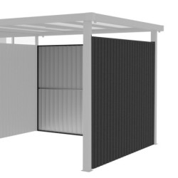 Parois additionnelles en acier galvanisé anthracite 0,4mm pour appentis abris Kosto P.275cm - X-METAL