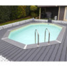 Piscine bois octogonale 350x500cm - liner bleu - Caraïbes - UBBINK