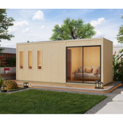 Sauna d'extérieur 4 à 6 places - parois 73mm - bois brut - sans poêle - Monterey - KARIBU