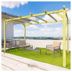 Pergola en bois massif traité autoclave 600x420cm TOURS – Maderland