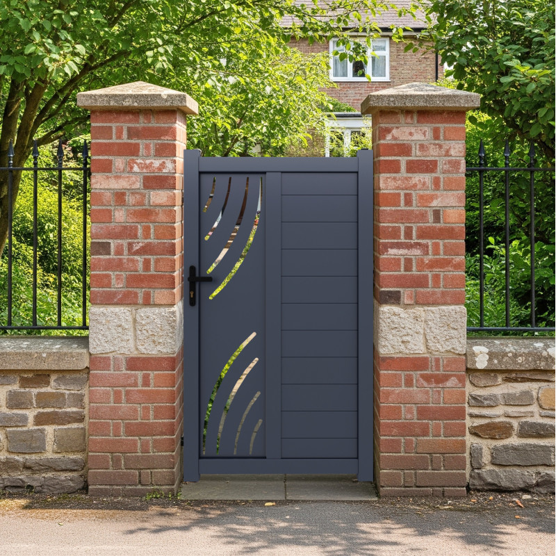 Portillon prêt à poser en aluminium 100x160cm ARTY WAVE - X-METAL