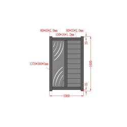 Portillon prêt à poser en aluminium 100x160cm ARTY WAVE - X-METAL