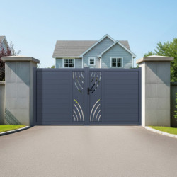 Portail battant prêt à poser en aluminium 350x160cm ARTY WAVE - X-METAL