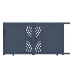 Portail coulissant prêt à poser en aluminium 400x160cm ARTY WAVE - X-METAL