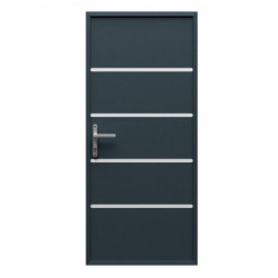 Porte d'entrée Lisandre en aluminium 96x218cm - gris anthracite - poussant droit - X-METAL