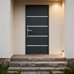 Porte d'entrée Lisandre en aluminium 96x218cm - gris anthracite - poussant droit - X-METAL